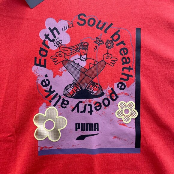 Puma Downtown Earth Soul Graphic Tee Mens XL Short Sleeve Dead Stock Skate Shirt - Picture 3 of 6